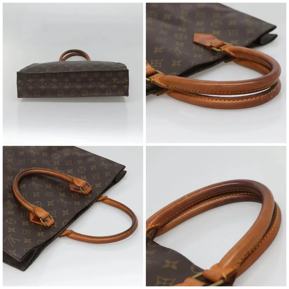 LOUIS VUITTON Monogram Sac Plat Hand Bag M51140 LV Auth 137345
